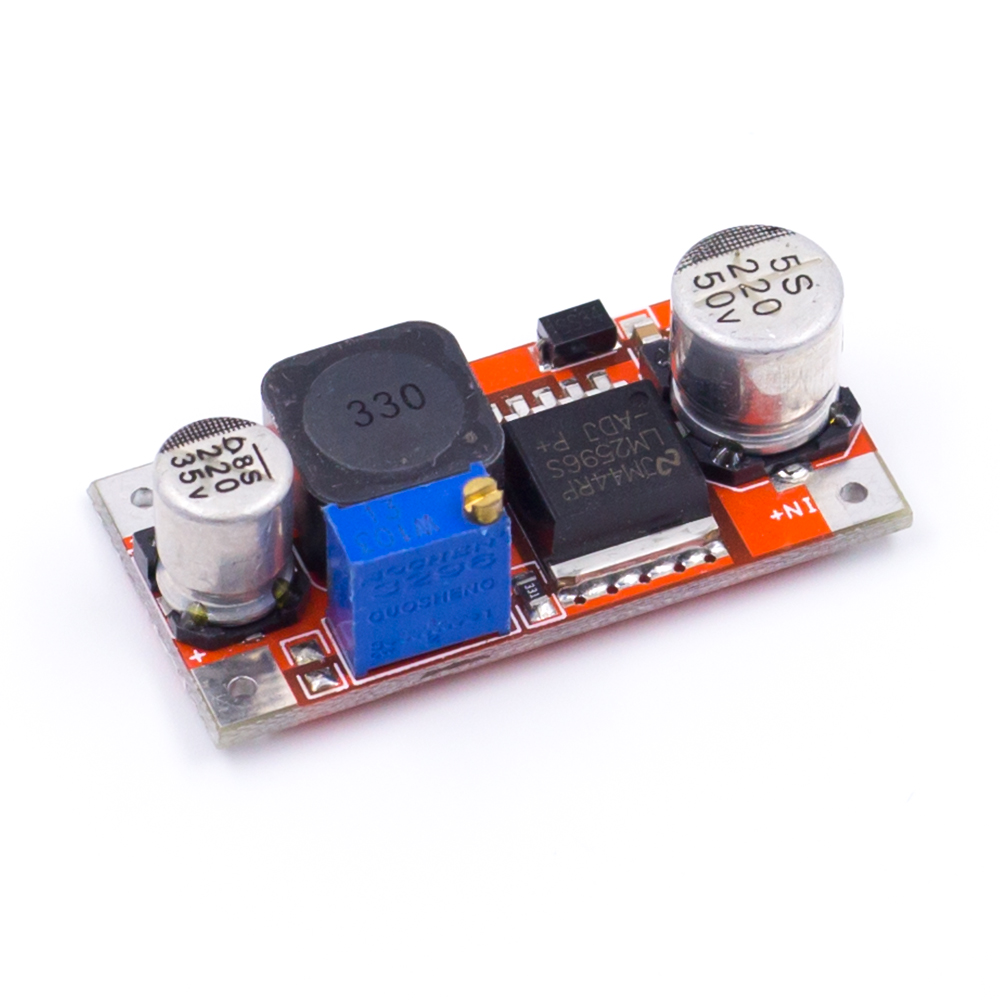 Понижающий преобразователь напряжения LM2596S-ADJ, красный